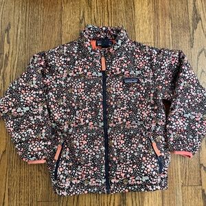Girls Patagonia micro flower pattern down sweater jackets 5T. EUC.